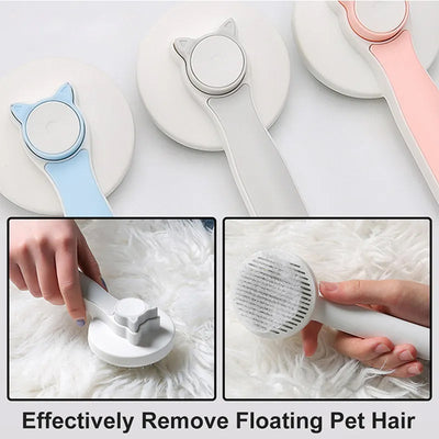 CN Cat Grooming Brush, Self Cleaning Slicker Brushes For Dogs Pet Hair Removal Comb Stainless Steel Needle Cat Brush Self Cleaning For Cats Dogs Hair Remover Scraper Pet Grooming Tool