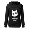 Women Hoodie Sweatshirt With Cat Pet Pocket Design Long Sleeve Sweater Cat Outfit