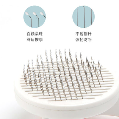 CN Cat Grooming Brush, Self Cleaning Slicker Brushes For Dogs Pet Hair Removal Comb Stainless Steel Needle Cat Brush Self Cleaning For Cats Dogs Hair Remover Scraper Pet Grooming Tool